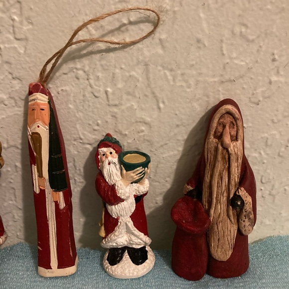 17 Vintage Christmas Santa Decorations/Ornaments Ceramic, Wooden & Hand Painted - Picture 11 of 16